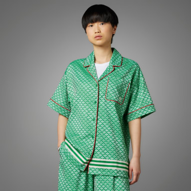 Camisa de Cetim Adicolor 70s Verde Mulher Originals