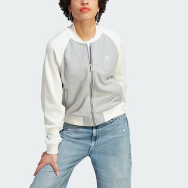 Women Lifestyle Grey 아디컬러 클래식 트레포일 콜리그 재킷
