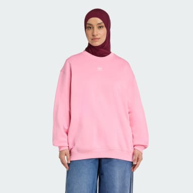 Essentials Fleece Long Oversized Crew Sweatshirt