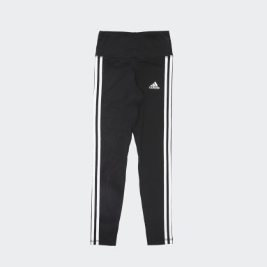 Girls Gym & Training Black 3 STRIPES TIGHTS