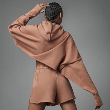 Camisola Curta com Capuz Collective Power Castanho Mulher Sportswear