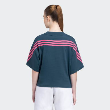 Women Training Turquoise FUTURE ICONS 3 STRIPES TEE    