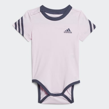 Børn Sportswear Pink 3-Stripes sparkedragt med hagesmæk