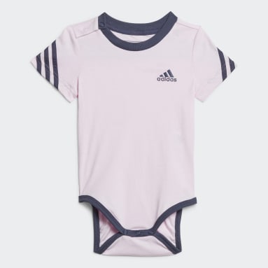 Děti Sportswear růžová Overal s bryndáčkem 3-Stripes Onesie with Bib