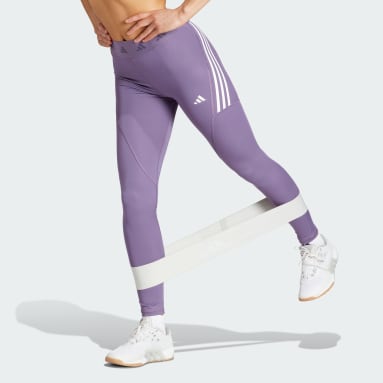 ผู้หญิง เทรนนิง สีม่วง กางเกงรัดรูปขายาว Techfit Hyperglam