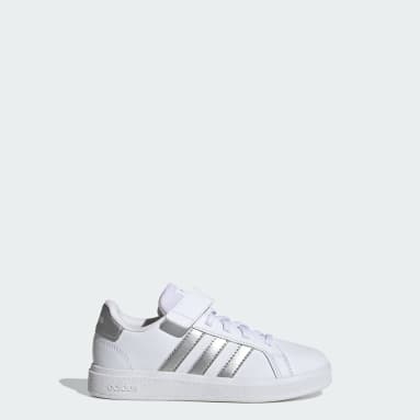  adidas Unisex_Child Grand Court, FTWR White FTWR White FTWR  White, 15 Women/14 Men