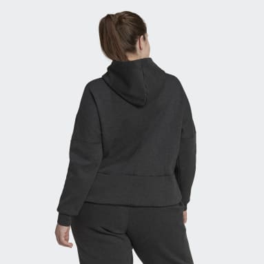 Women Sportswear Black Mission Victory Slim Fit Full-Zip Hoodie (Plus Size)