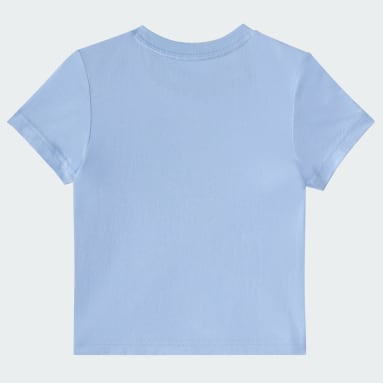 Two-Piece Short Sleeve Graphic Cotton Tee and 3-Stripes Shorts Set