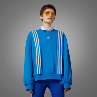 Women's Originals Blue Adicolor 70s 3-Stripes Sweatshirt