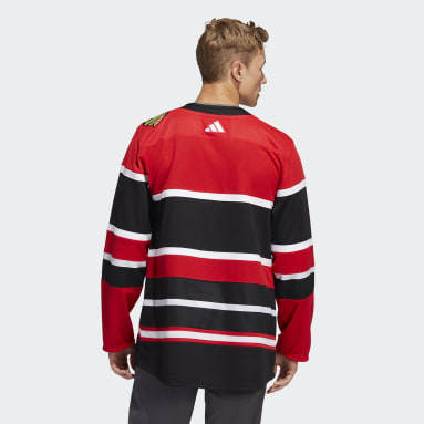 Men Hockey Red Blackhawks Authentic Reverse Retro Wordmark Jersey