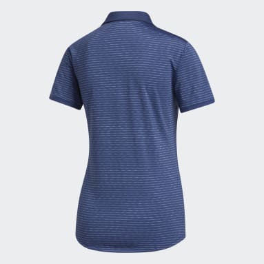 Women Golf Blue Ultimate365 Space-Dyed Striped Golf Polo Shirt