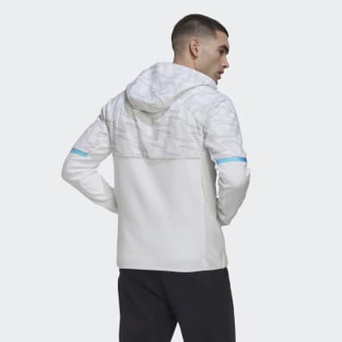 Polera con Capucha Designed for Gameday Cierre Frontal Blanco Hombre Sportswear