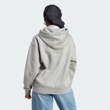 Frauen Originals Essentials Full-Zip Boyfriend Kapuzenjacke Grau