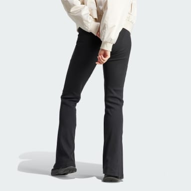 Women sportswear Black 라운지 립 플레어드 레그 팬츠