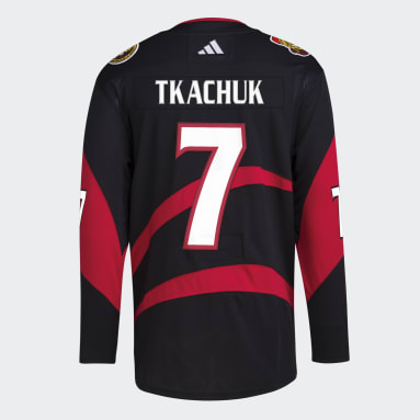 Men Hockey Black Senators Tkachuk Authentic Reverse Retro Wordmark Jersey