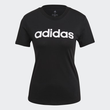 Women Sport Inspired Black Essentials Slim Logo Tee