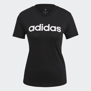 ผู้หญิง Sportswear สีดำ เสื้อยืดโลโก้ทรงสลิม LOUNGEWEAR Essentials
