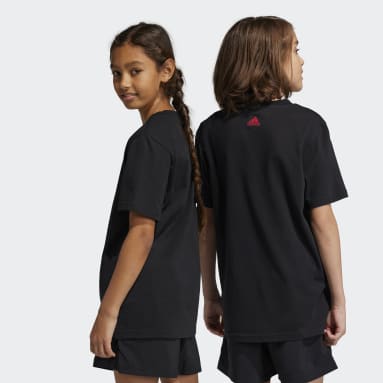 Kids Sportswear Black Essentials Two-Color Big Logo Cotton Tee