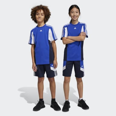 Youth 8-16 Years Sportswear Blue Colorblock 3-Stripes Regular Fit Shorts
