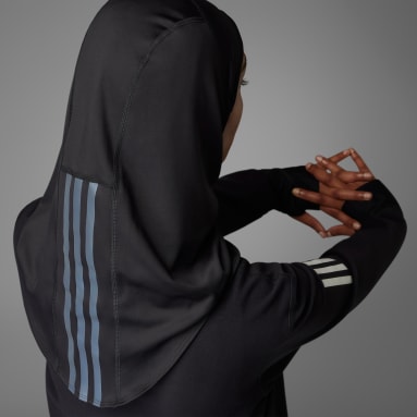 Dames Hardlopen zwart Run Icons 3-Stripes Sport Hijab