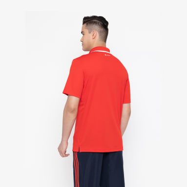 Men Training Red CLASSIC COLORBLOCK POLO TEE