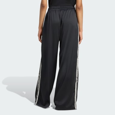 adidas Originals Satin Wide Leg Tracksuit Bottoms Ruffle 3-Stripes