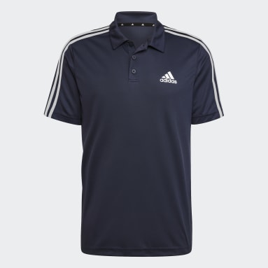 Camiseta Polo Primeblue Designed To Move Sport 3 Rayas Azul Hombre Training