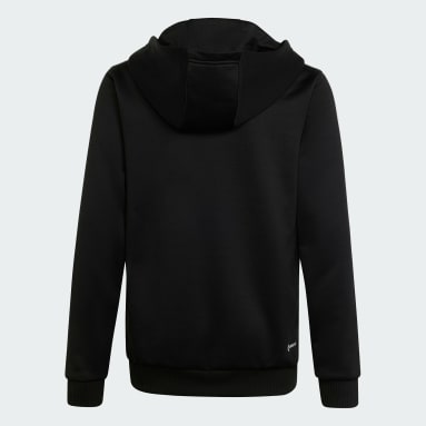 Buzo con Capucha Train Essentials AEROREADY 3 Rayas Ajuste Clásico y Cierre Frontal Negro Niño Sportswear