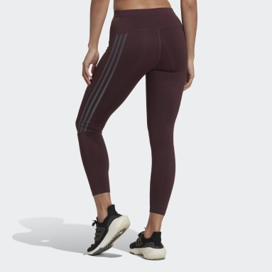 ADIDAS 7/8 LEGGINGS Large Pink Black Grey Stripe Own The Run