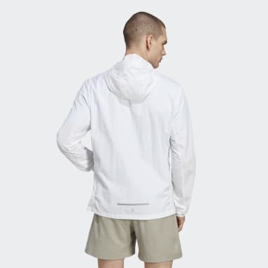 남성 Running White 마라톤 웜업 재킷