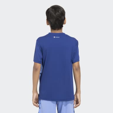 Girls Training Blue CAMOFLAUGE ALLOVER PRINT TEE  