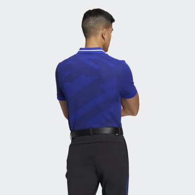 Men Golf Blue Statement PRIMEKNIT Seamless Polo Shirt