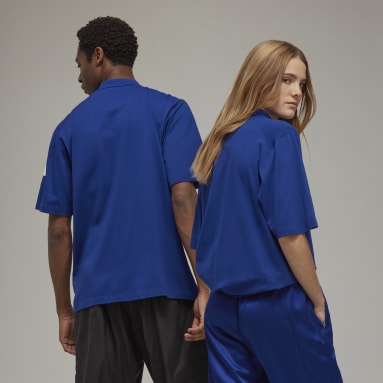 Y-3 Blå Y-3 Short Sleeve polotrøje