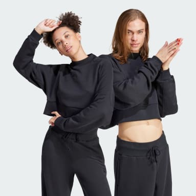 Women Sportswear Black Lounge French Terry Loose Crop Sweatshirt