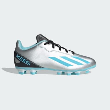 Guayos X Crazyfast Messi.4 Multiterreno Plateado Niño Fútbol