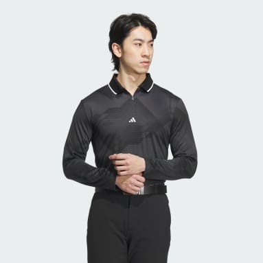 Long Sleeve Print Polo Shirt