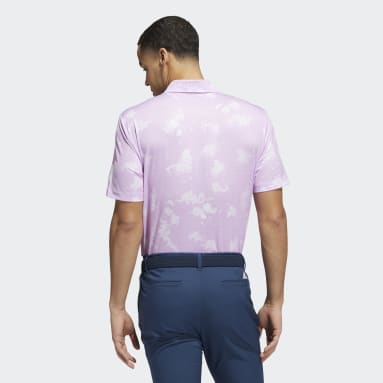 Men Golf Purple Splatter-Print Polo Shirt