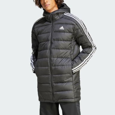 Men Sportswear Black Essentials 3-Stripes Light Down Hooded Parka