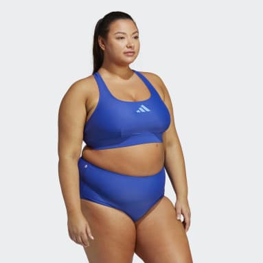 Frauen Schwimmen Sporty Bikinioberteil – Große Größen Blau