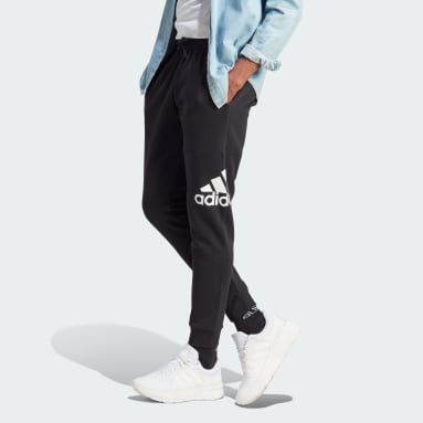 남성 sportswear Black 에센셜 플리스 테이퍼드 커프 빅 로고 팬츠
