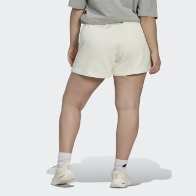 Women's Sportswear White Sweat Shorts (Plus Size)