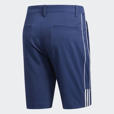 Men Golf Blue 3-Stripes Dobby Shorts