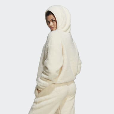 Sudadera con capucha Essentials+ Fluffy Teddy Beige Mujer Originals