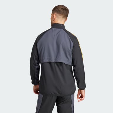 Men Football Black Real Madrid Anthem Jacket