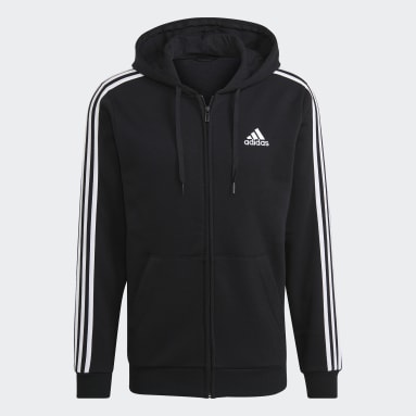 Essentials Fleece 3-Stripes Full-Zip Hettegenser