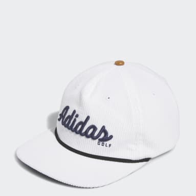 남성 Golf White 코듀로이 레더 5 패널 로프 햇