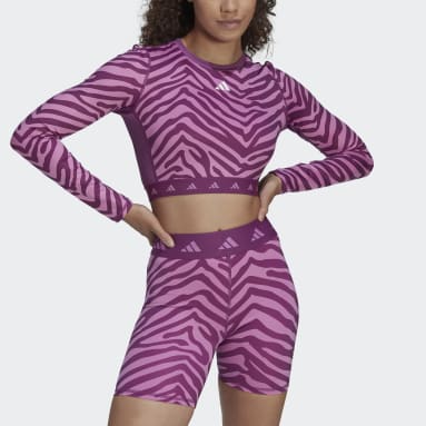 T-shirt court à manches longues Hyperglam Techfit Zebra multicolore Femmes Entraînement