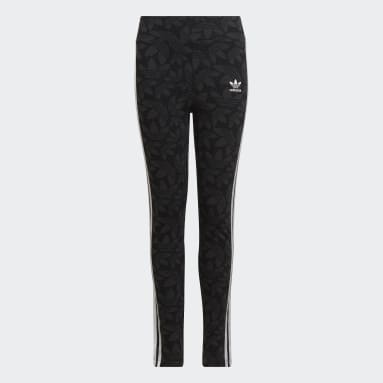 Black adidas Girls' Linear Crew/Leggings Set Infant