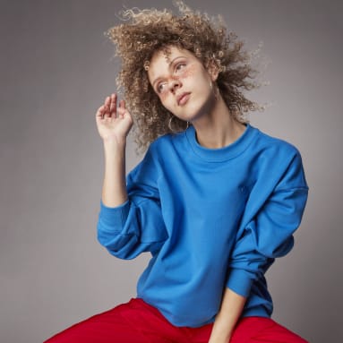 Frauen Originals adicolor Oversized Sweatshirt Blau