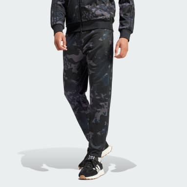 adidas Pinstripe Fleece Pants - Black, Men's Lifestyle